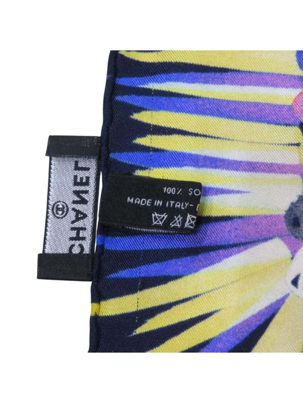 Chanel Scarf Silk Scarves Blue